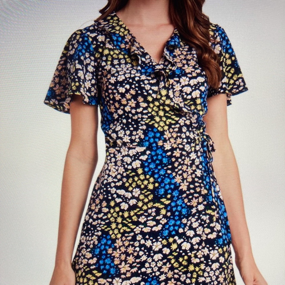 riley & rae Ruffle Wrap Dress